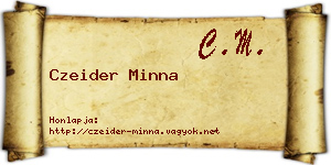 Czeider Minna névjegykártya